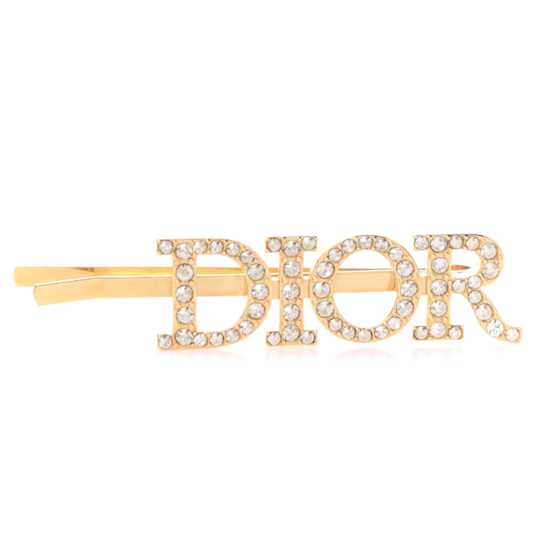 LUXE Lend Designer Handbag Hire Australia - Hire CHRISTIAN DIOR Metal Crystal Dior(r)evolution Barrette Gold 