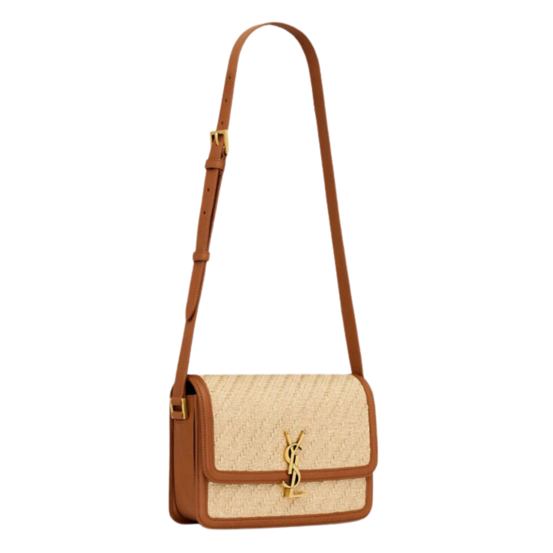 LUXE Lend Designer Handbag Hire Australia, Saint Laurent Solferino Raffia Shoulder Bag SAINT LAURENT, YSL AU