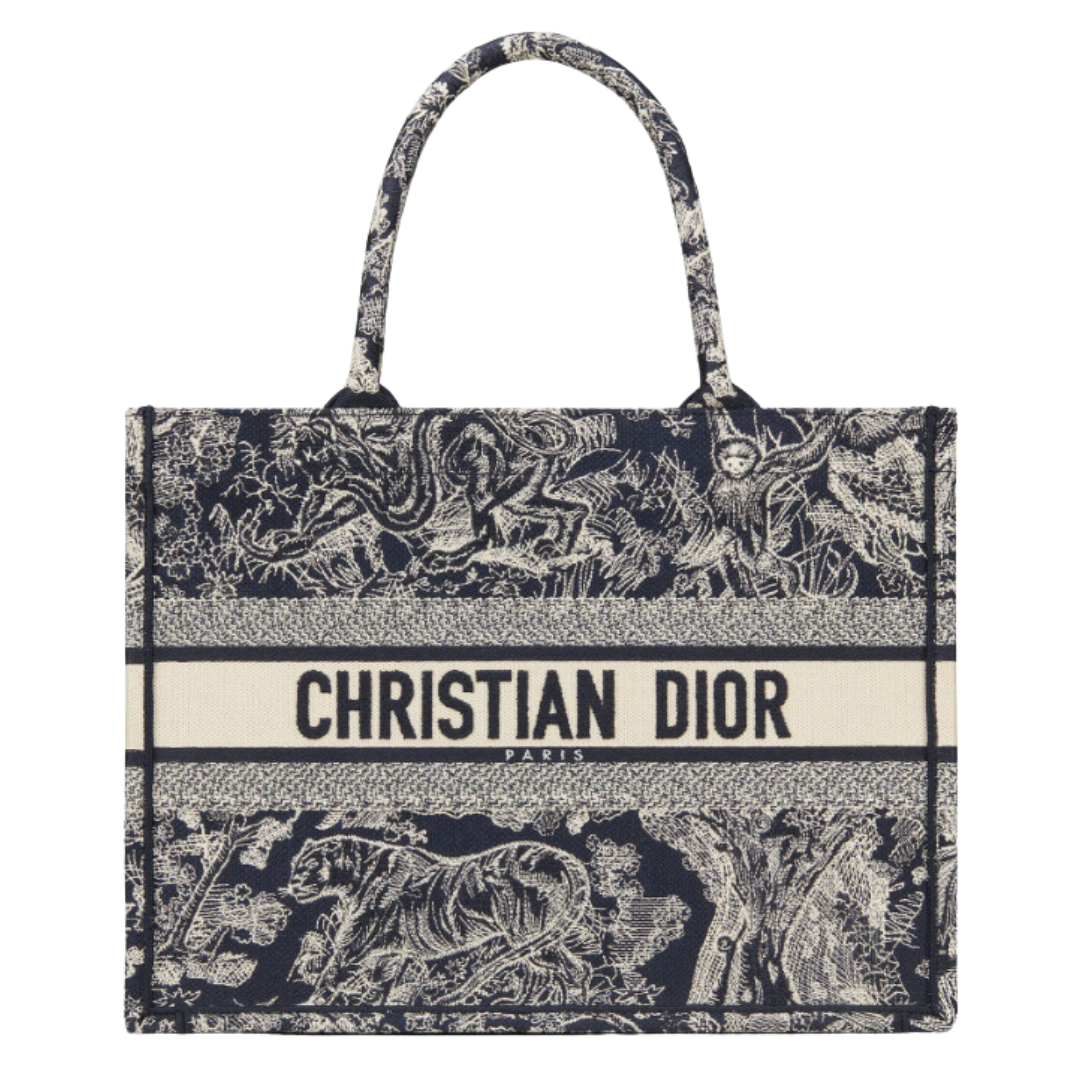 LUXE Lend Designer Handbag Hire Australia - Hire Medium Dior Book Tote Blue and Ecru Toile de Jouy Reverse Embroidery (36 x 27.5 x 16.5 cm) | DIOR