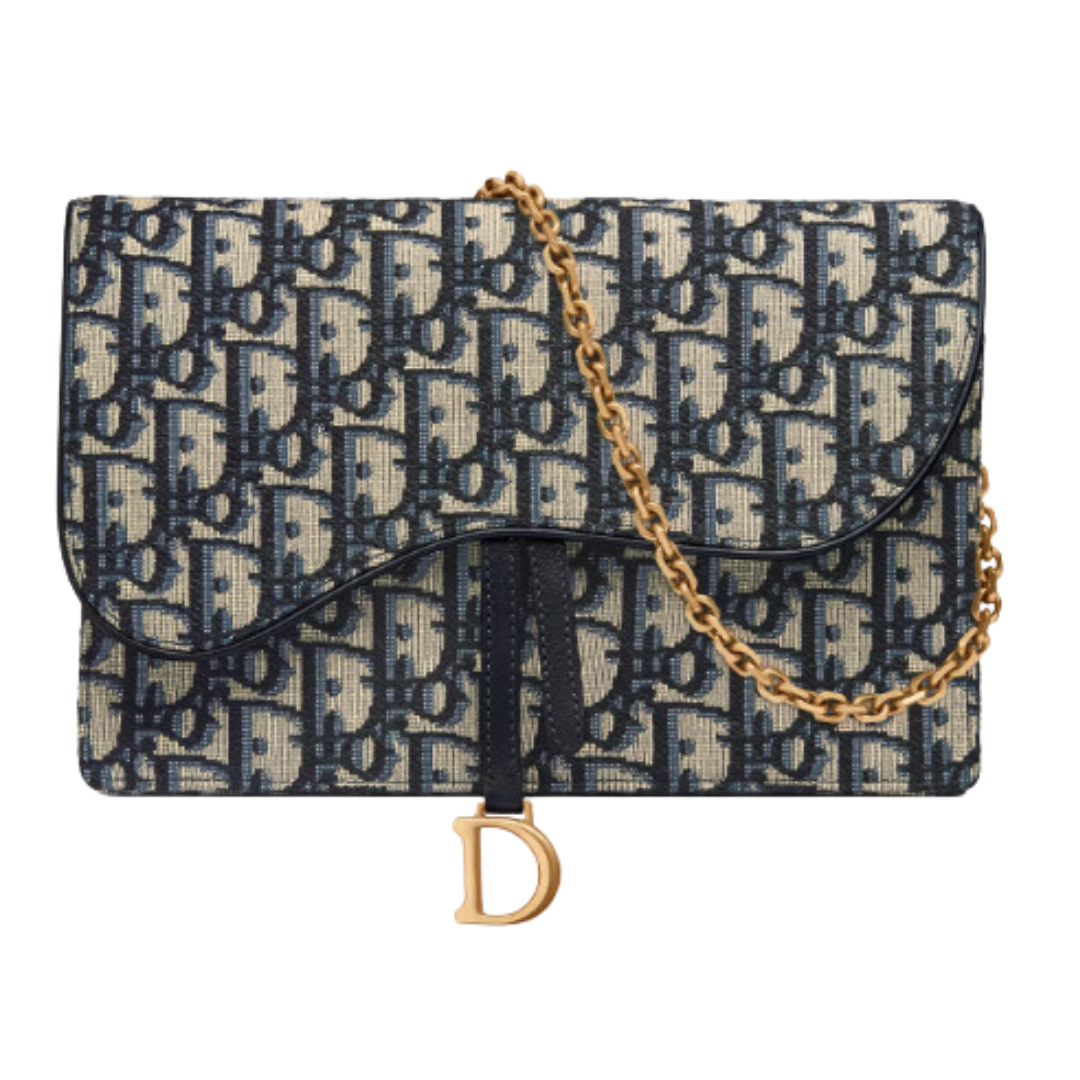 LUXE Lend Designer Handbag Hire Australia - Hire Saddle Pouch Blue Dior Oblique Jacquard | DIOR