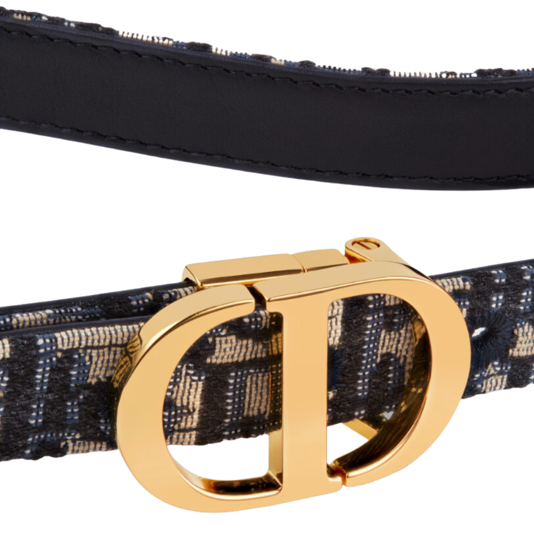 UXE Lend Designer Handbag Hire Australia - Hire  30 Montaigne Reversible Belt Blue Smooth Calfskin and Dior Oblique Jacquard, 20 MM | DIOR AU