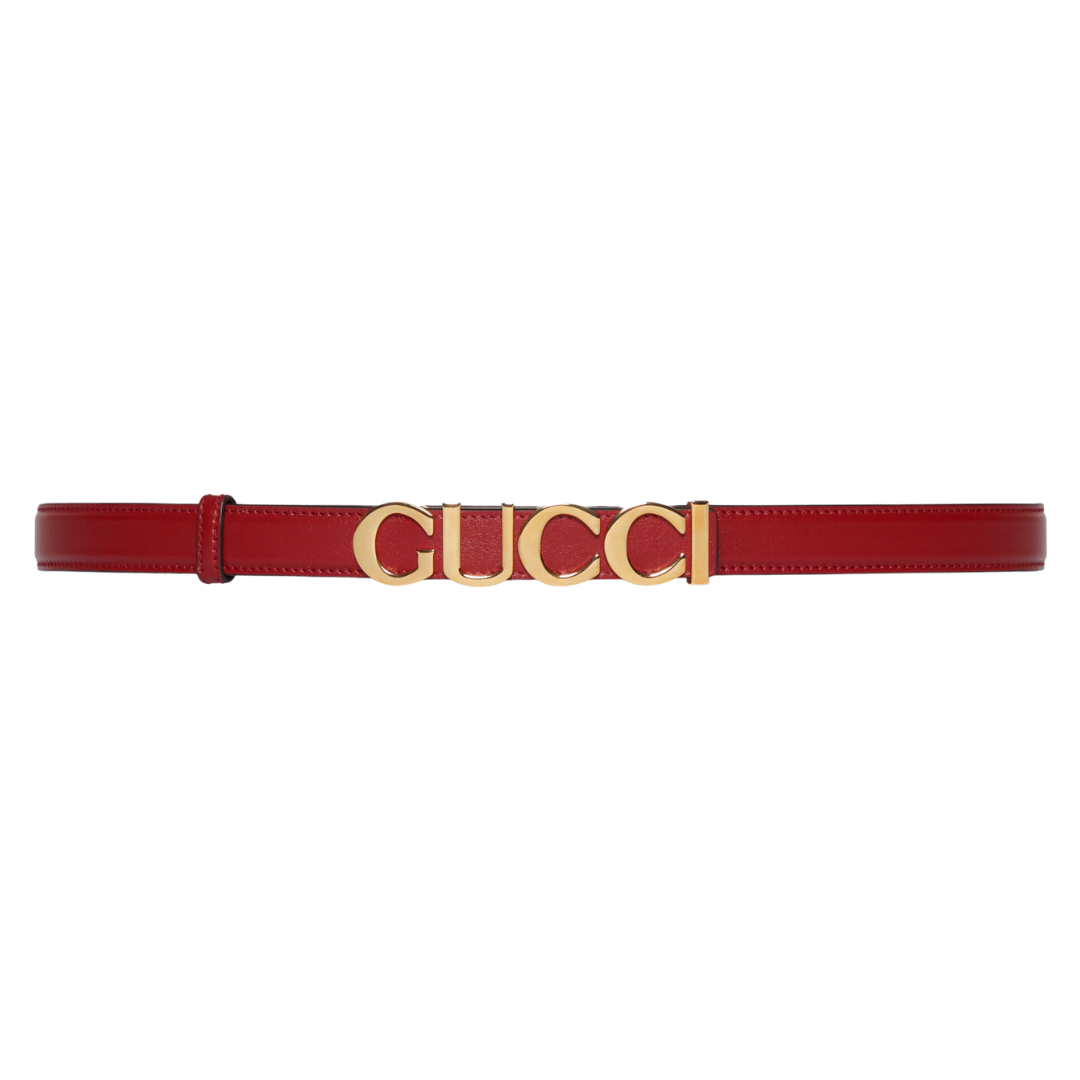 LUXE Lend Designer Handbag Hire Australia - Hire Gucci buckle thin belt in red leather | GUCCI Australia