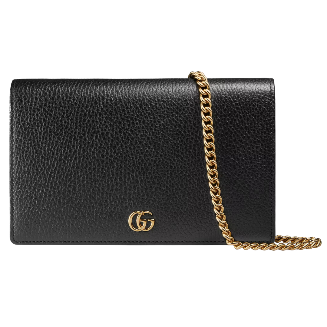 LUXE Lend Designer Handbag Hire Australia - Hire GG Marmont Leather Mini Chain Bag In Black | GUCCI Australia