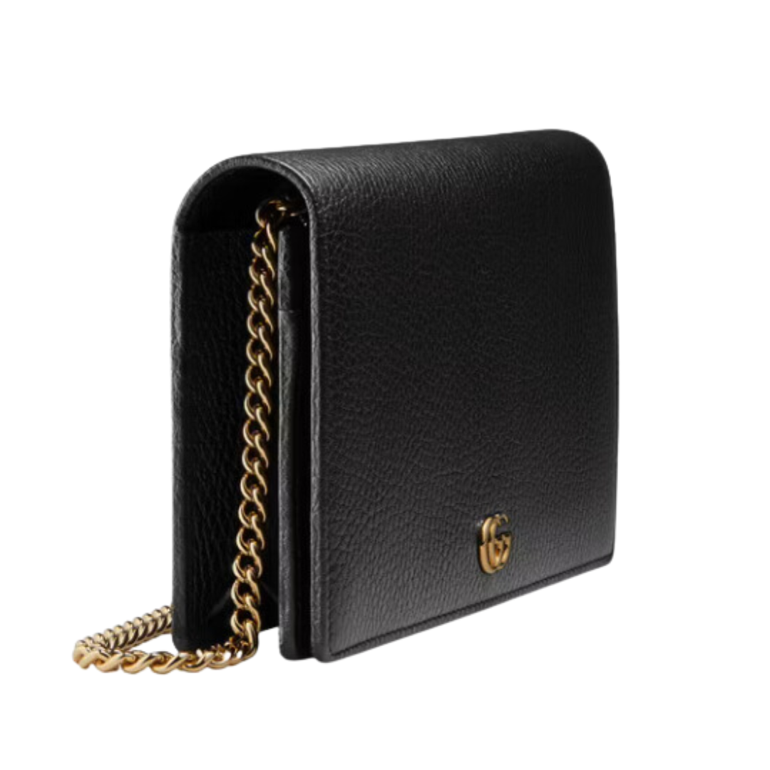 LUXE Lend Designer Handbag Hire Australia - Hire GG Marmont Leather Mini Chain Bag In Black | GUCCI Australia