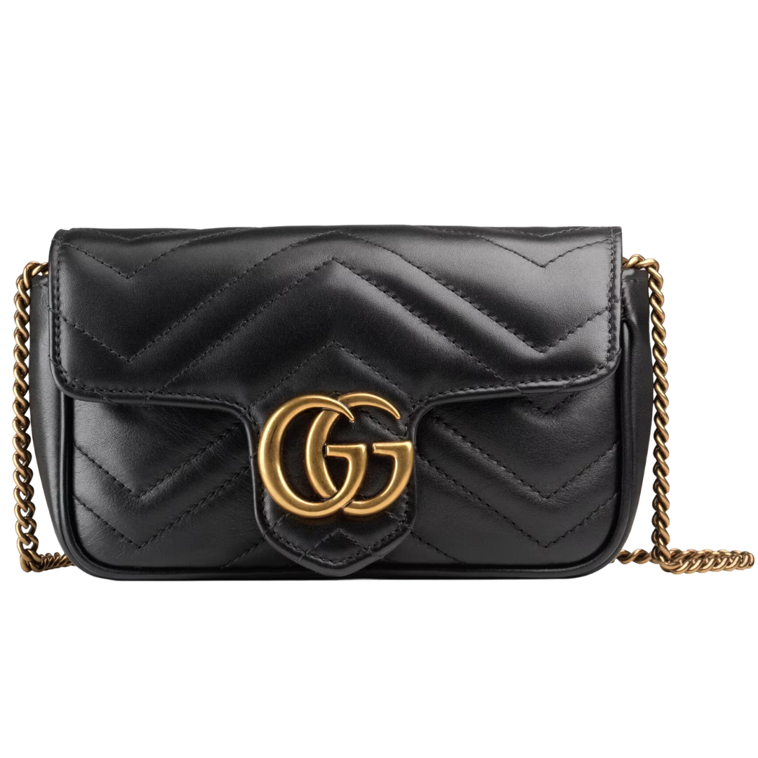 LUXE Lend Designer Handbag Hire Australia - Hire Black GG Marmont Matelassé Super Mini Leather Bag | GUCCI Australia