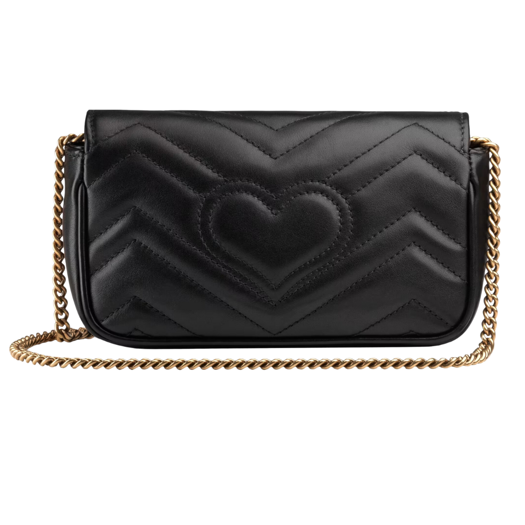 LUXE Lend Designer Handbag Hire Australia - Hire Black GG Marmont Matelassé Super Mini Leather Bag | GUCCI Australia