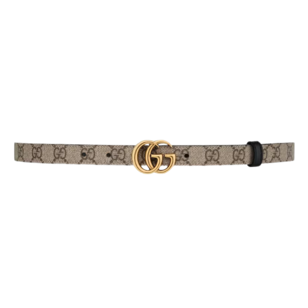 LUXE Lend Designer Handbag Hire Australia, GG Marmont reversible thin belt in beige, ebony & black | GUCCI Australia