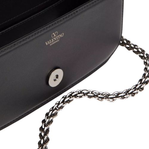 LUXE Lend Designer Handbag Hire Australia, Hire Locò Small Shoulder Bag With Jewel Logo for Woman in Black | Valentino AU